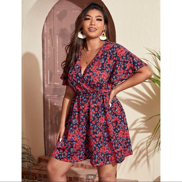 SHEIN Plus Size Floral Romper
